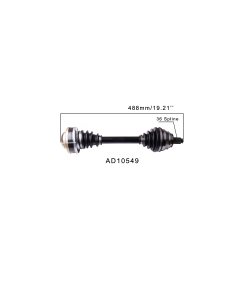 CV Axle Assembly, Left M/T and A/T (MK5/MK6 2.0T/TDI)